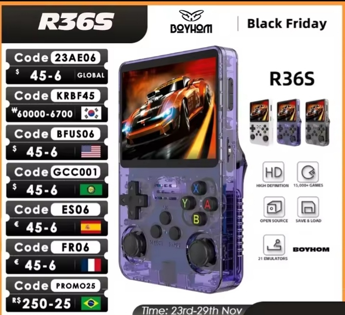 R36S Retro Game Console